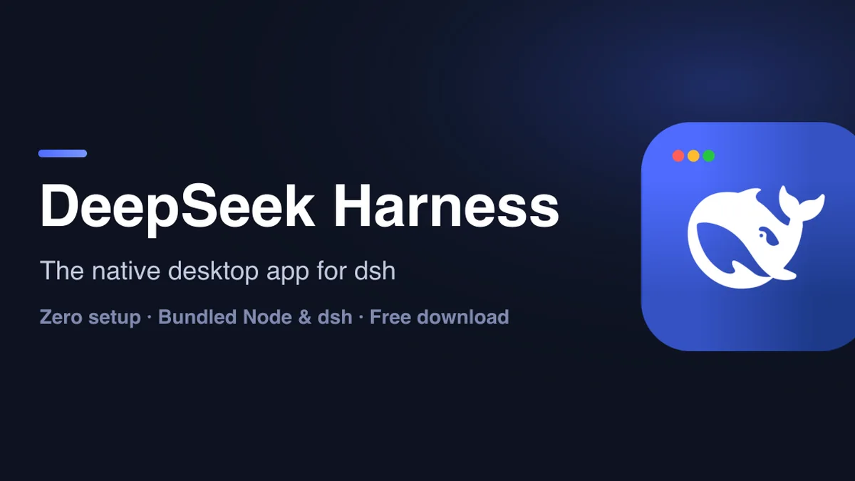 A blue whale app icon beside white lettering on a dark banner