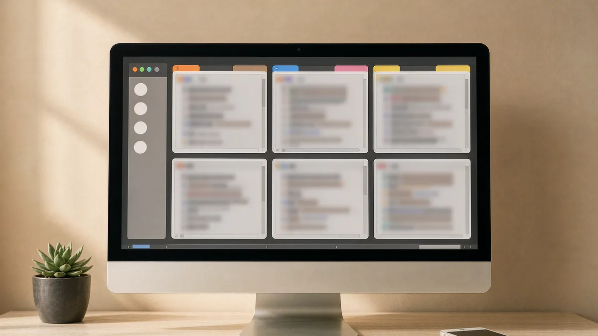 Four code editor panes arranged in a grid